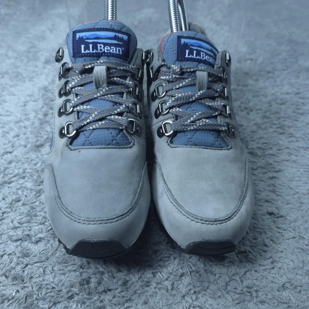 L.L.Bean Shoes Womens Size 6.5 Gray Blue Quilted Trail Hiking Outdoor Sneakers
